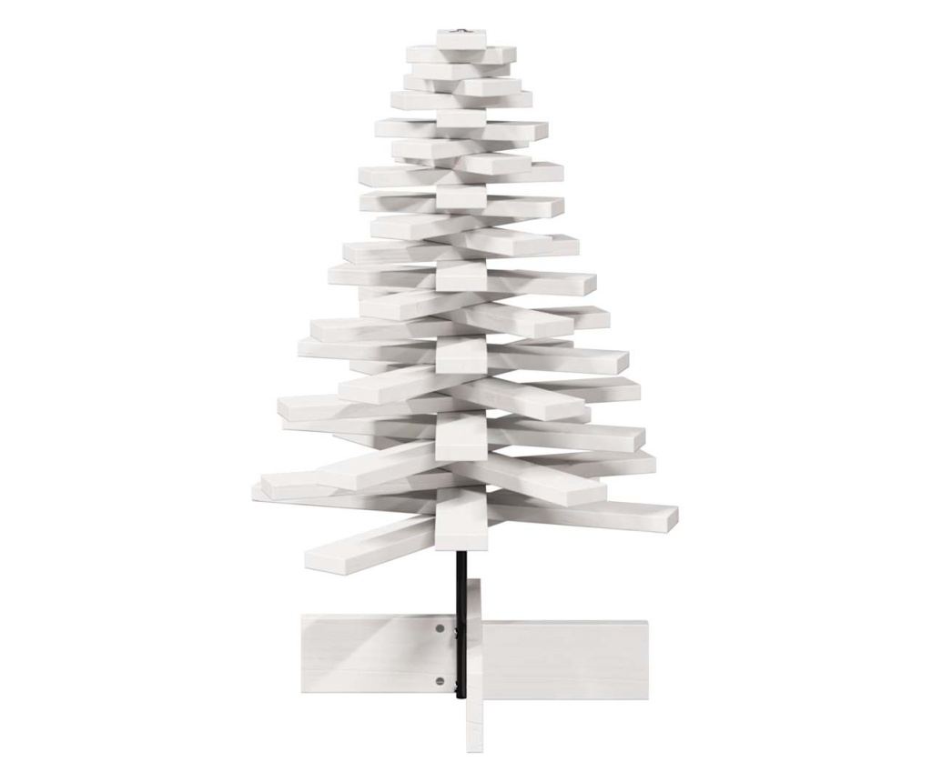 fehér tömör fenyőfa karácsonyfa-dekoráció 80 cm - 4