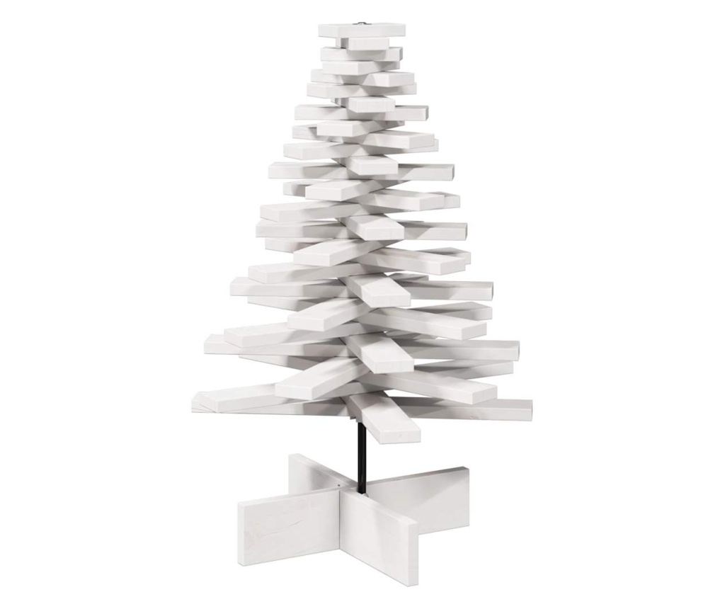 fehér tömör fenyőfa karácsonyfa-dekoráció 80 cm - 5