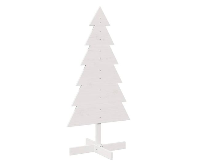 fehér tömör fenyőfa karácsonyfa-dekoráció 120 cm