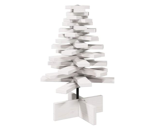 fehér tömör fenyőfa karácsonyfa-dekoráció 60 cm