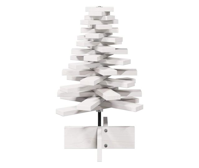 fehér tömör fenyőfa karácsonyfa-dekoráció 60 cm