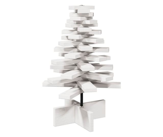 fehér tömör fenyőfa karácsonyfa-dekoráció 60 cm