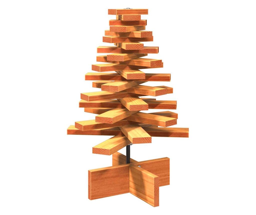 viaszbarna tömör fenyőfa karácsonyfa-dekoráció 60 cm - 2