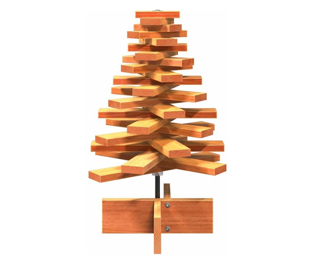 viaszbarna tömör fenyőfa karácsonyfa-dekoráció 60 cm - 3