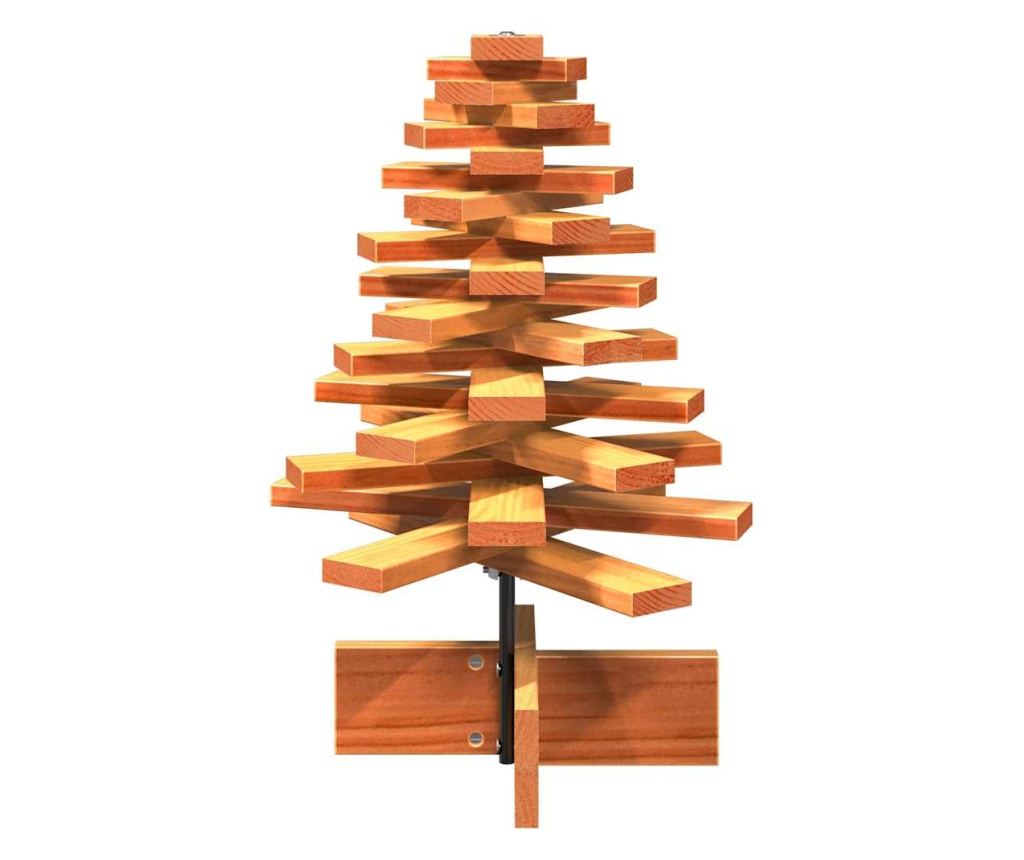 viaszbarna tömör fenyőfa karácsonyfa-dekoráció 60 cm - 4