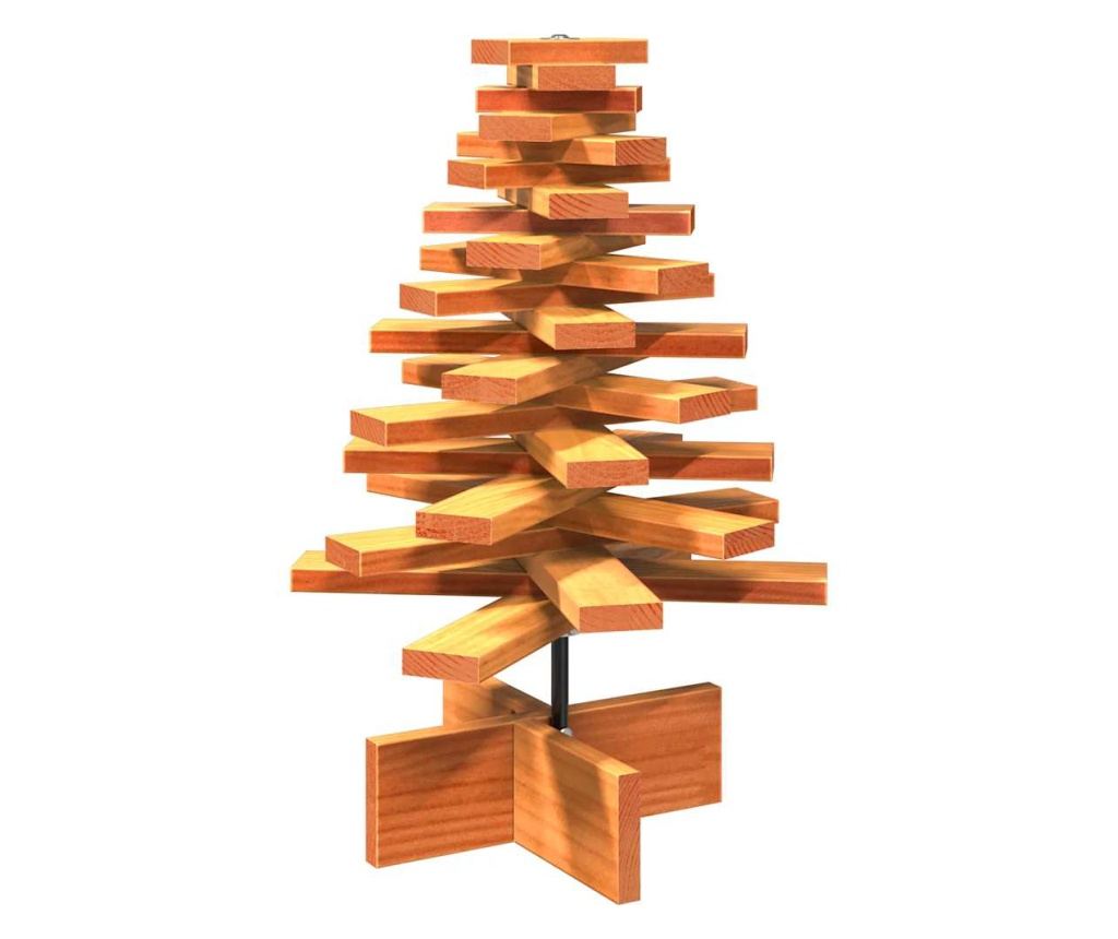 viaszbarna tömör fenyőfa karácsonyfa-dekoráció 60 cm - 5