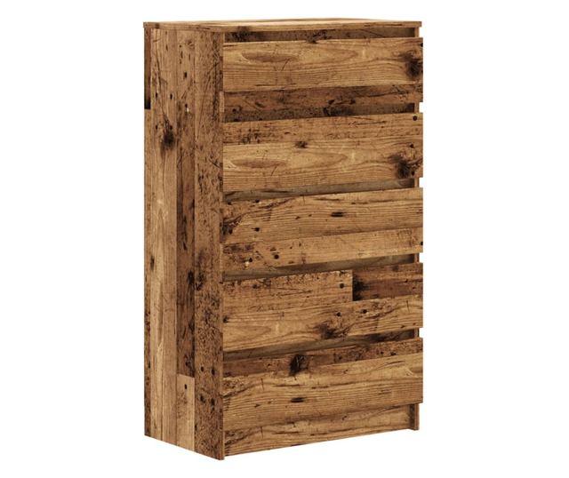 antik fa színű szerelt fa fiókos szekrény 60 x 36 x 103 cm