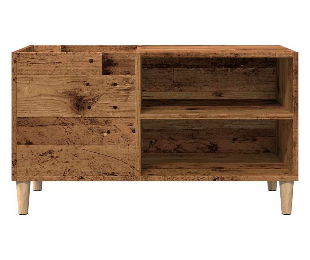 antik fa színű szerelt fa hanglemezszekrény 84,5x38x48 cm - 4