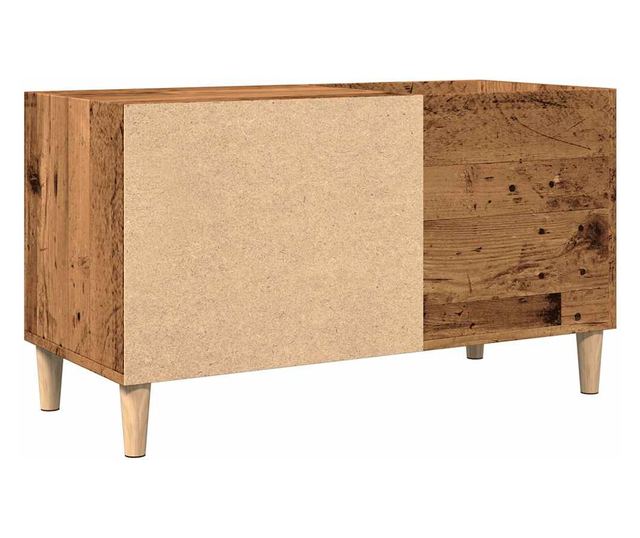 kézműves tölgy színű szerelt fa hanglemezszekrény 84,5x38x48 cm