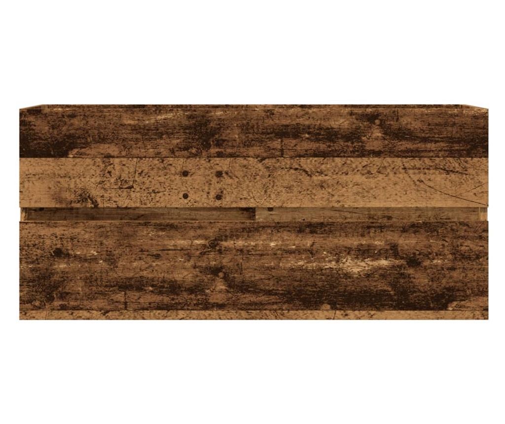 antik fa színű szerelt fa mosdószekrény 100 x 38,5 x 45 cm - 4