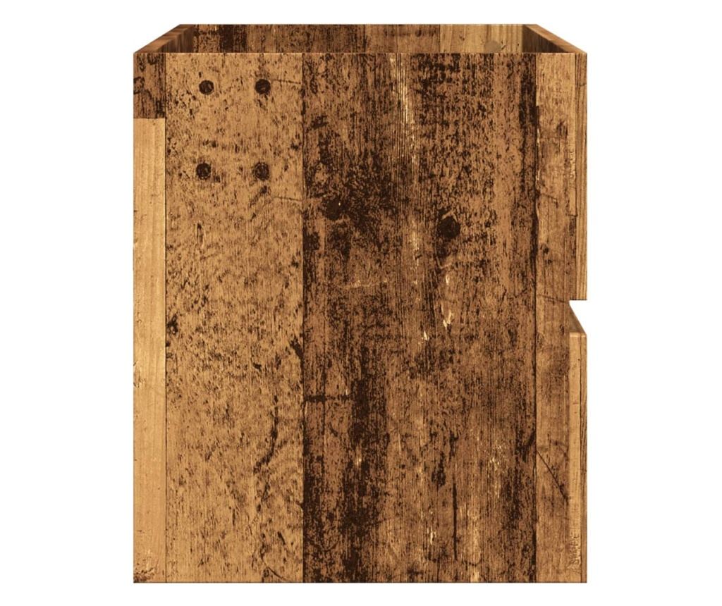 antik fa színű szerelt fa mosdószekrény 100 x 38,5 x 45 cm - 5