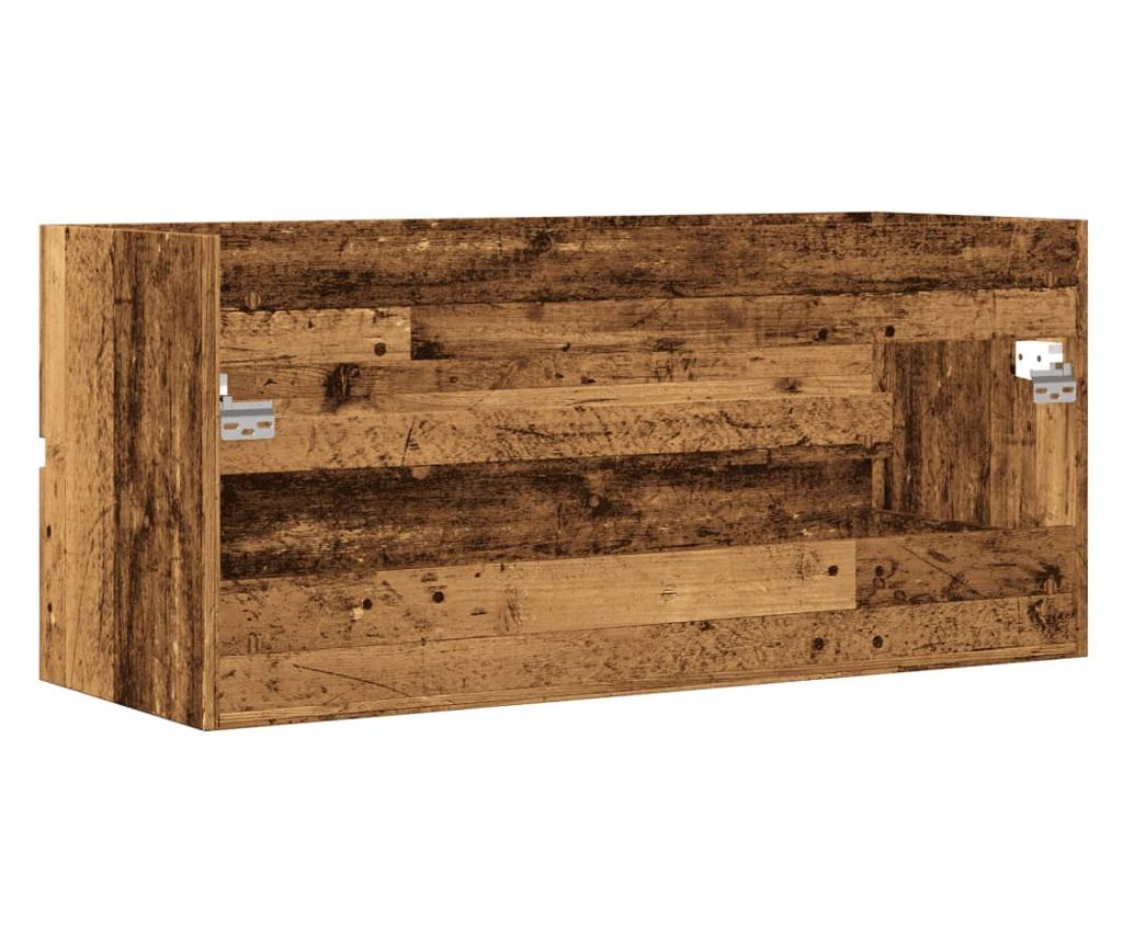 antik fa színű szerelt fa mosdószekrény 100 x 38,5 x 45 cm - 6