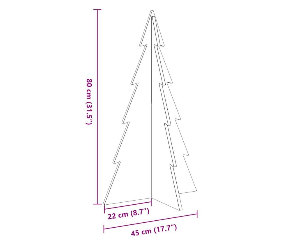 viaszbarna tömör fenyőfa karácsonyfa-dekoráció 80 cm - 8