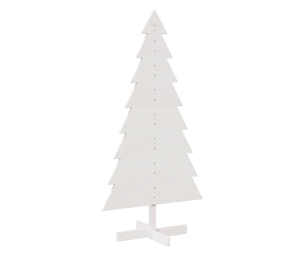 fehér tömör fenyőfa karácsonyfa-dekoráció 150 cm - 2