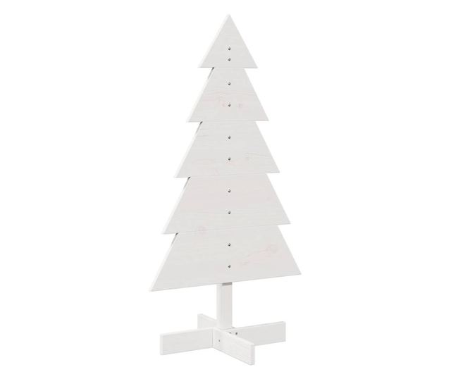 fehér tömör fenyőfa karácsonyfa-dekoráció 100 cm