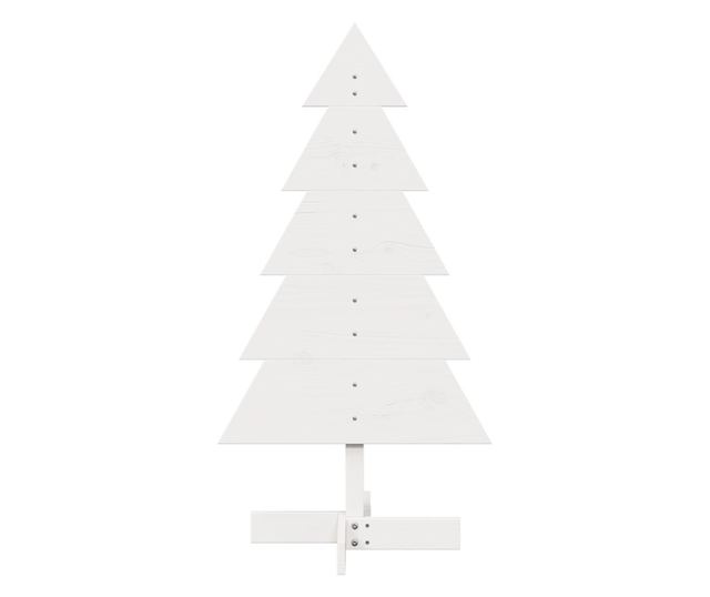 fehér tömör fenyőfa karácsonyfa-dekoráció 100 cm