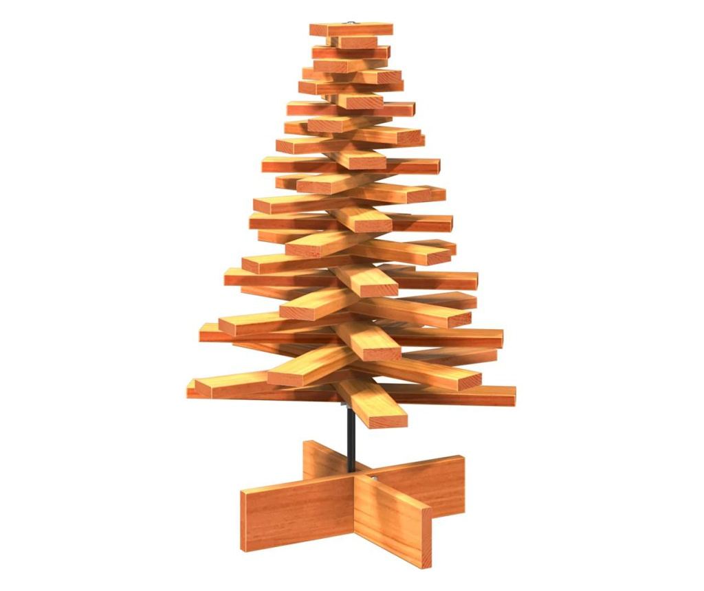 viaszbarna tömör fenyőfa karácsonyfa-dekoráció 80 cm - 2