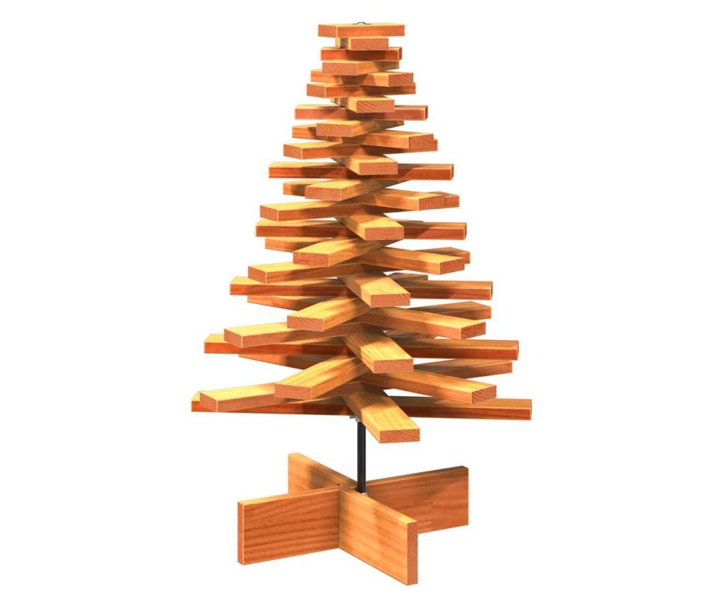 viaszbarna tömör fenyőfa karácsonyfa-dekoráció 80 cm - 5