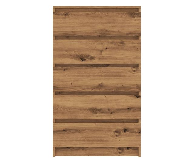 kézműves tölgy színű szerelt fa fiókos szekrény 60 x 36 x 103cm