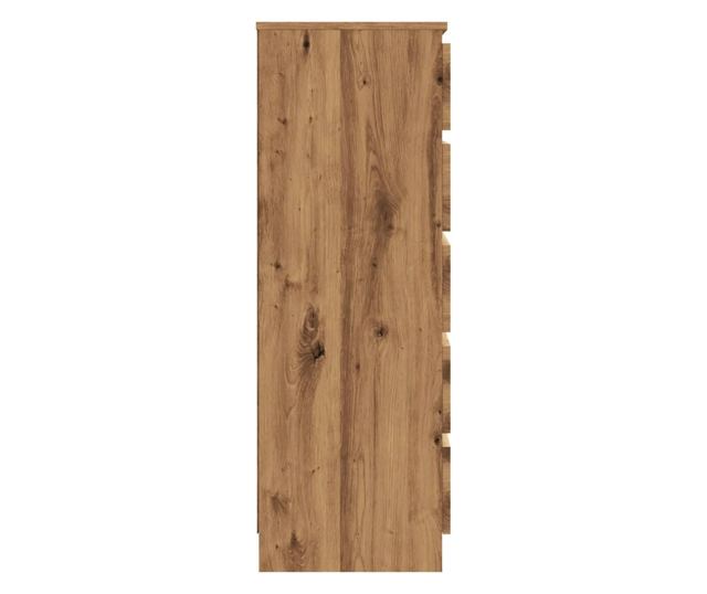 kézműves tölgy színű szerelt fa fiókos szekrény 60 x 36 x 103cm