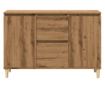 kézműves tölgy színű szerelt fa tálalószekrény 102 x 35 x 70 cm