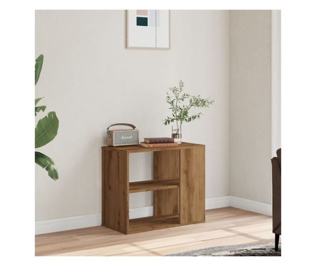 kézműves tölgy színű szerelt fa kisszekrény 60 x 30 x 50 cm