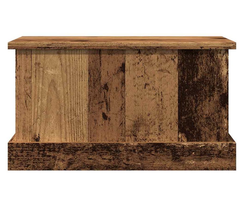 antik fa színű szerelt fa tárolódoboz 30 x 50 x 28 cm - 5
