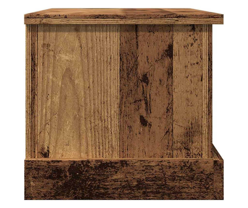 antik fa színű szerelt fa tárolódoboz 30 x 50 x 28 cm - 7