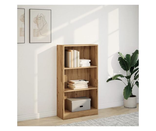 kézműves tölgy szerelt fa könyvespolc 60 x 24 x 109 cm