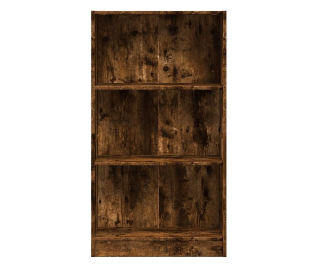 füstös tölgy színű szerelt fa könyvszekrény 60 x 24 x 109 cm - 4