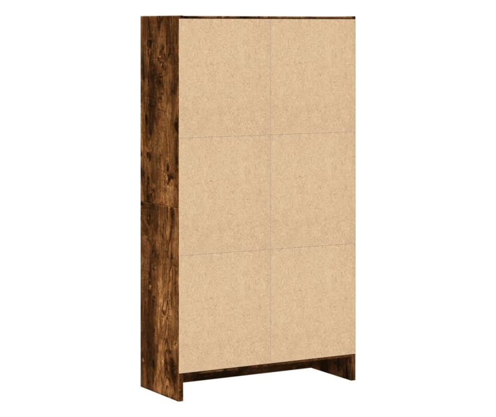 füstös tölgy színű szerelt fa könyvszekrény 60 x 24 x 109 cm - 6