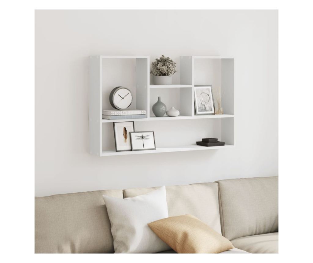 fehér szerelt fa fali polc 99 x 15 x 60 cm - 3
