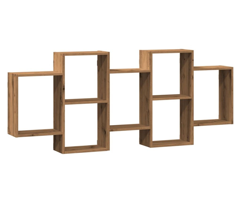 kézműves tölgy színű szerelt fa fali polc 159 x 18 x 65 cm - 2