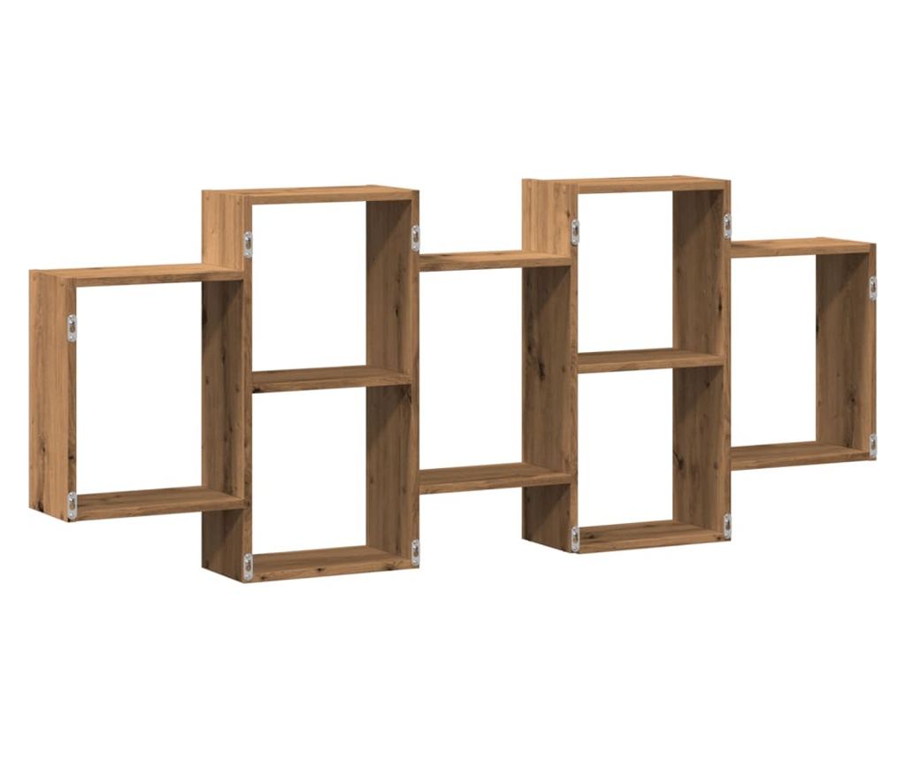 kézműves tölgy színű szerelt fa fali polc 159 x 18 x 65 cm - 6