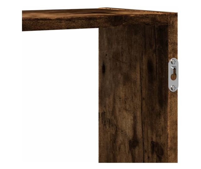 füstös tölgy színű szerelt fa fali polc 129 x 18 x 42 cm