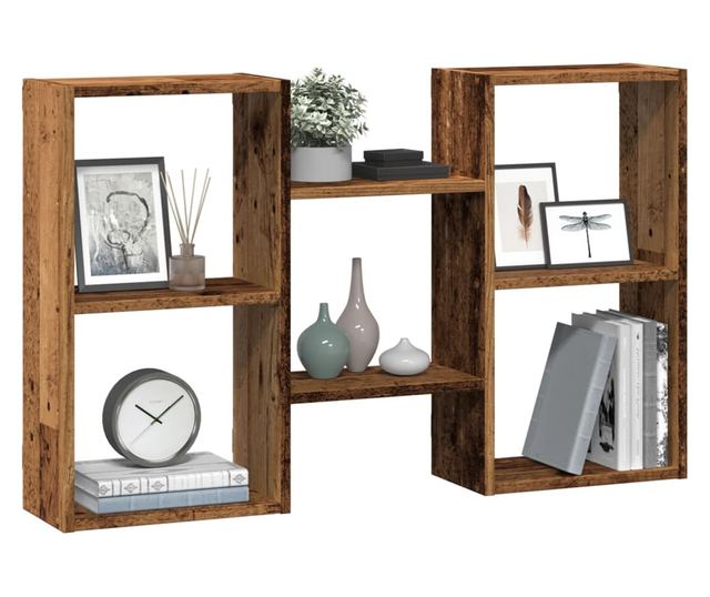 antik fa színű szerelt fa fali polc 96 x 18 x 60 cm