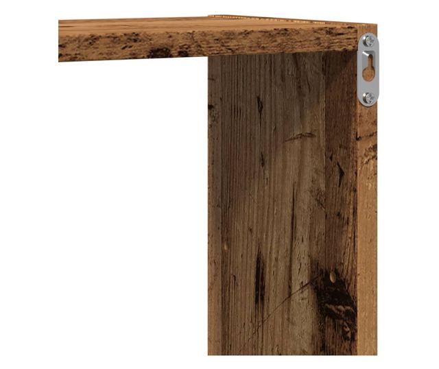 antik fa színű szerelt fa fali polc 96 x 18 x 60 cm