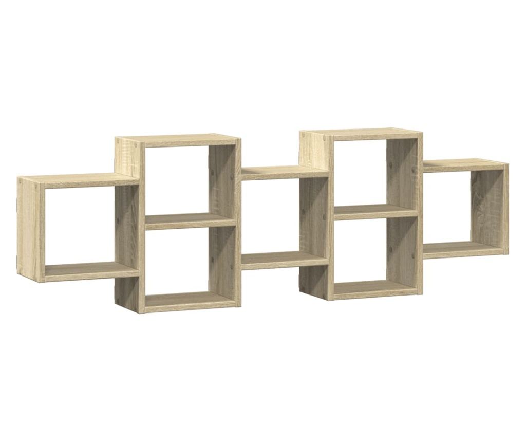 sonoma tölgy színű szerelt fa fali polc 129 x 18 x 42 cm - 2