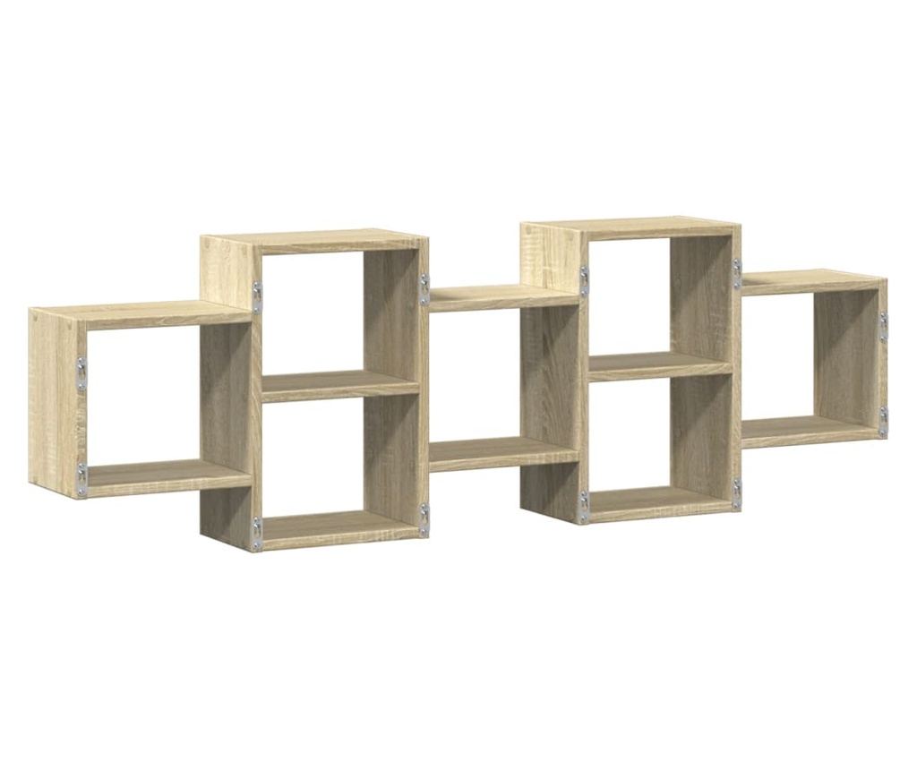 sonoma tölgy színű szerelt fa fali polc 129 x 18 x 42 cm - 6