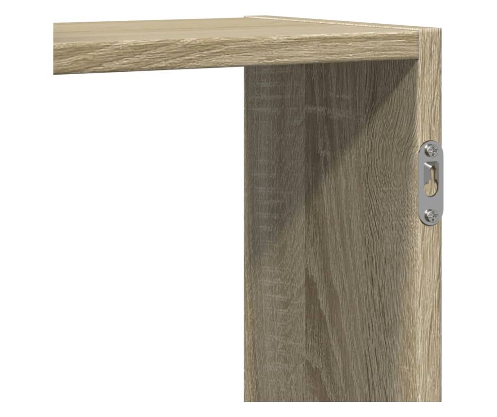 sonoma tölgy színű szerelt fa fali polc 129 x 18 x 42 cm - 8