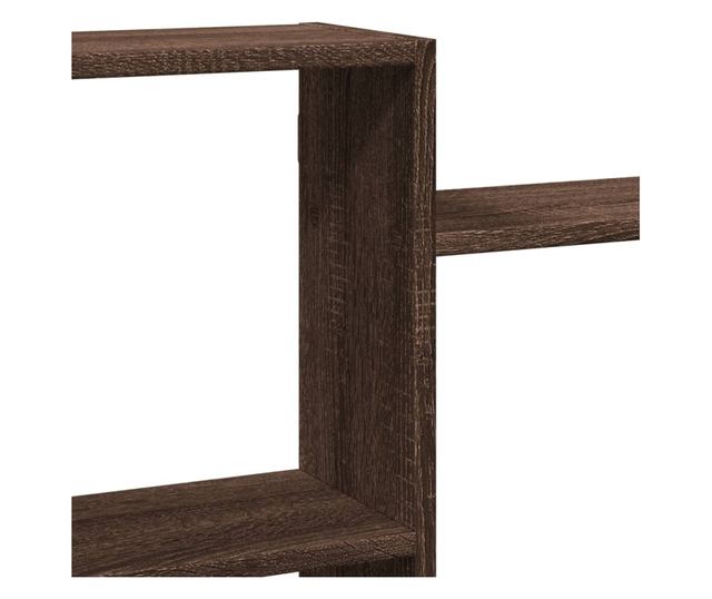 barna tölgy színű szerelt fa fali polc 159 x 18 x 65 cm