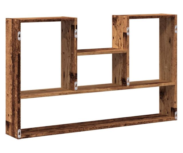 antik fa színű szerelt fa fali polc 99 x 15 x 60 cm