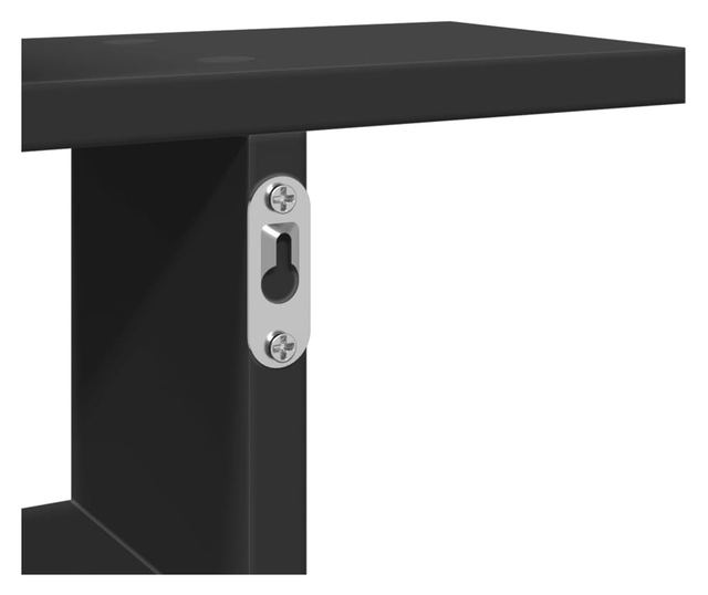 2 db fekete szerelt fa fali polc 50 x 12 x 50 cm