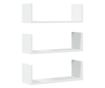 3 db fehér szerelt fa fali polc 58 x 18 x 18 cm