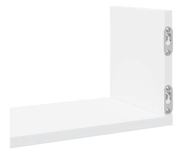 3 db fehér szerelt fa fali polc 58 x 18 x 18 cm