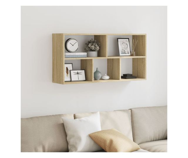 sonoma tölgy színű szerelt fa fali polc 100 x 25 x 50 cm