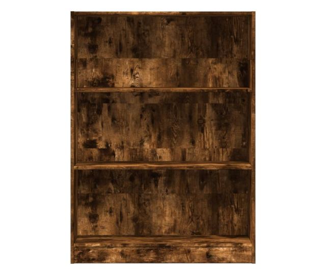 füstös tölgy színű szerelt fa könyvszekrény 80 x 24 x 109 cm