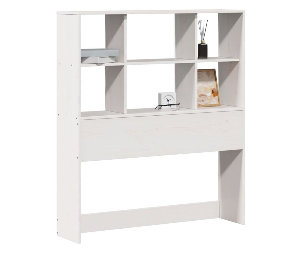 fehér tömör fenyőfa fejtámla tárolóval 75 cm - 2