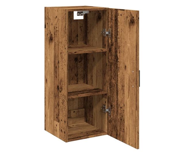 antik fa színű szerelt fa fali szekrény 34,5 x 34 x 90 cm