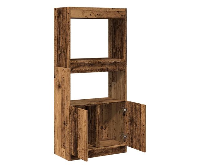antik fa színű szerelt fa magasszekrény 63 x 33 x 140 cm